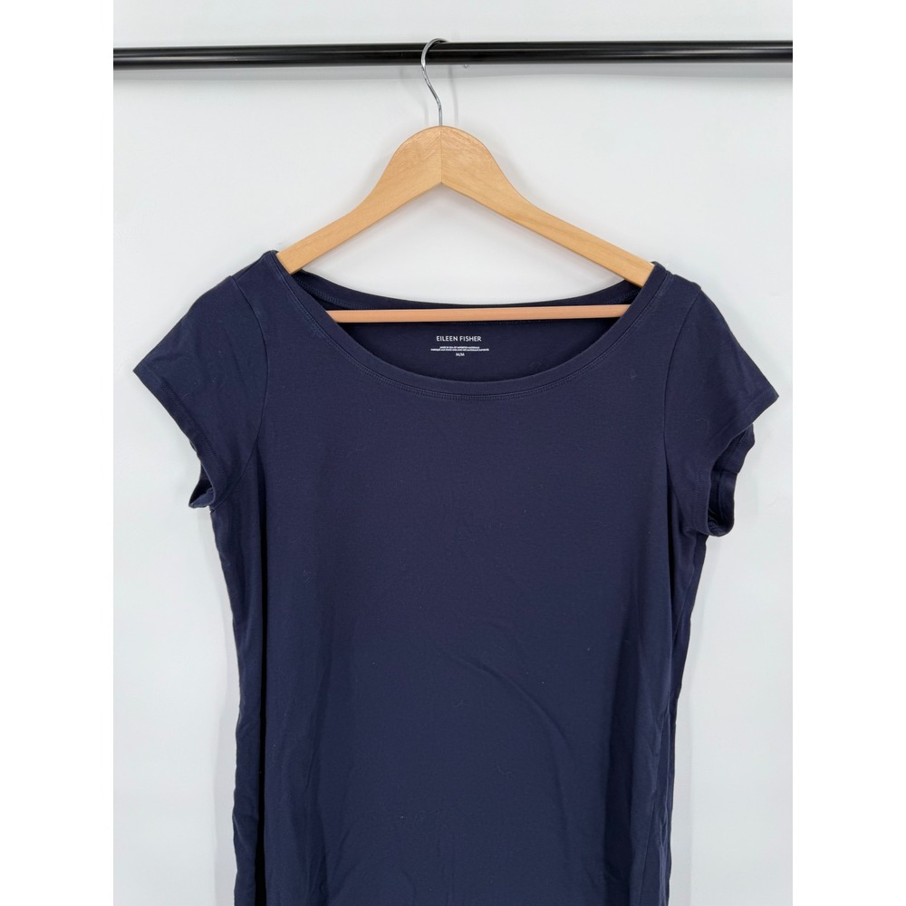 Eileen Fisher Dress Womens M Organic Cotton Minimalist Stretchy Basic Neutral - Picture 5 of 6